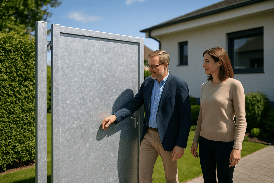 Las puertas galvanizadas son ideales para exteriores, resistentes a la corrosión y el clima, requieren poco mantenimiento y se adaptan a cualquier estilo.